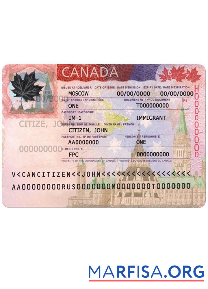 Printable Canada visa 2020 present download for verification